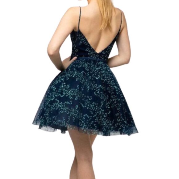 NWT Terani Couture 1912P8083 Cocktail Dress Blue size 0 - Picture 2 of 5